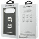 Karl Lagerfeld FW Grained Karl & Choupette Heads Pins & Logo Case for iPhone Air Black