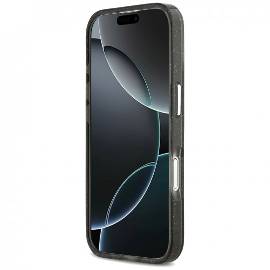 Karl Lagerfeld IML Glitter Karl & Choupette Sketch Logo MagSafe Case for iPhone 17 Black