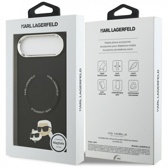 Karl Lagerfeld Karl & Choupette Pins MagSafe Case for iPhone Air Black