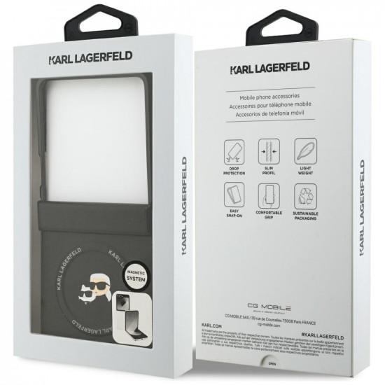Karl Lagerfeld Karl&Choupette Pins MagSafe Case for Samsung Galaxy Z Flip7 Black