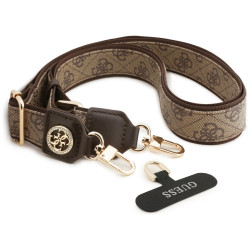 Universal lanyard Guess CBDY 4G Tether Patch Strass Metal Logo brown