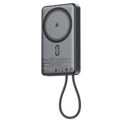 Acefast Magnetic Wireless Power Bank (M18 10000) with Built in Cable, Type C, 10000mAh, 38.5Wh, PD20W, LED Light Black