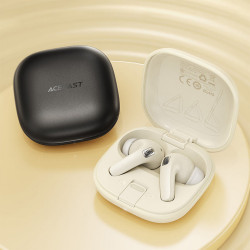 Acefast Wireless Earbuds (W4) In ear TWS, BT v5.4, ENC Noise Cancelling, with Built in Phone Stand, IPX4, 350mAh Beige