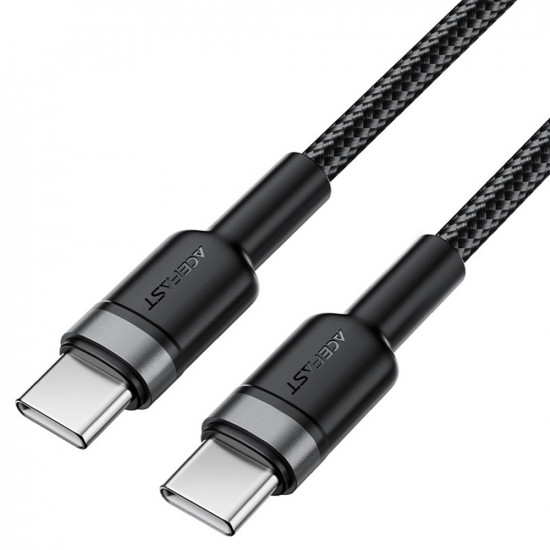 Acefast Data Cable (C22 03) Fast Charge, Type C to Type C, 60W, 3A, Nylon Braid, FCC, CE, RoHS, EAC, 1.2m Black Acefast Data Cable (C22 03) Fast Charge, Type C to Type C, 60W, 3A, Nylon Braid, FCC, CE, RoHS, EAC, 1.2m Black