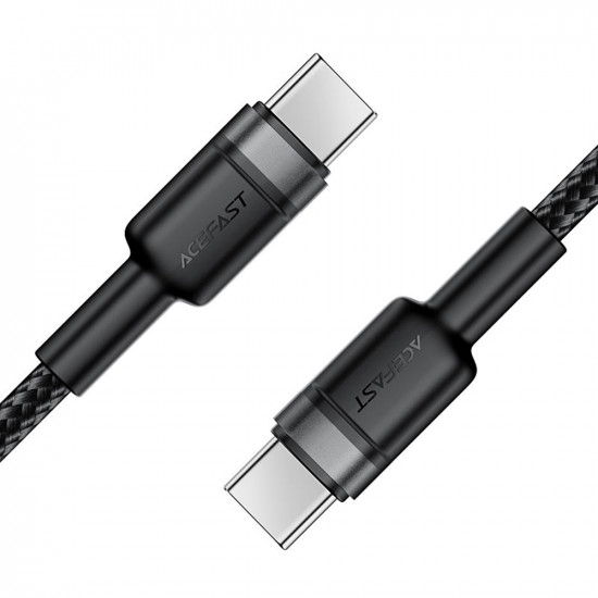 Acefast Data Cable (C22 03) Fast Charge, Type C to Type C, 60W, 3A, Nylon Braid, FCC, CE, RoHS, EAC, 1.2m Black Acefast Data Cable (C22 03) Fast Charge, Type C to Type C, 60W, 3A, Nylon Braid, FCC, CE, RoHS, EAC, 1.2m Black
