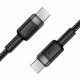 Acefast Data Cable (C22 03) Fast Charge, Type C to Type C, 60W, 3A, Nylon Braid, FCC, CE, RoHS, EAC, 1.2m Black Acefast Data Cable (C22 03) Fast Charge, Type C to Type C, 60W, 3A, Nylon Braid, FCC, CE, RoHS, EAC, 1.2m Black