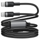 Acefast Data Cable 2in1 (C22 02) Fast Charge, Type C to 2x Type C, 100W, 5A, Nylon Braid, CE, RoHS, EAC, 1.25m Black