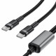 Acefast Data Cable 2in1 (C22 02) Fast Charge, Type C to 2x Type C, 100W, 5A, Nylon Braid, CE, RoHS, EAC, 1.25m Black