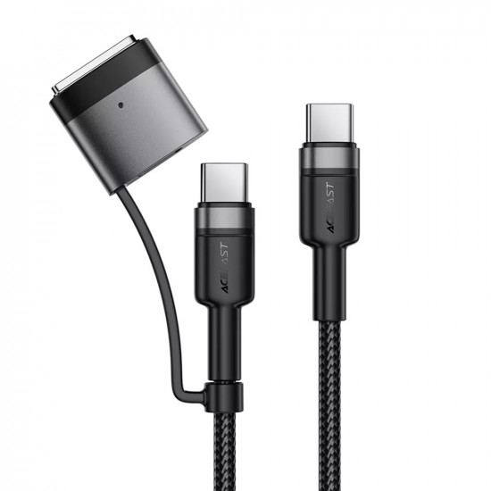 Acefast Data Cable (C22 05) Fast Charging, Type C to Type C, MagSafe 3 Adapter, 240W, 48V/5A, 1.2m Black Acefast Data Cable (C22 05) Fast Charging, Type C to Type C, MagSafe 3 Adapter, 240W, 48V/5A, 1.2m Black