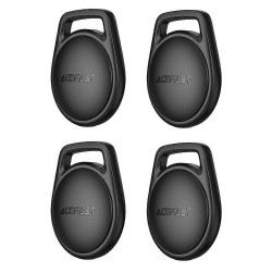 Acefast (4pack) Smart Tracker (S2) Compatible Apple Find My (iOS Only), with Lanyard, Bluetooth, 230mAh Black