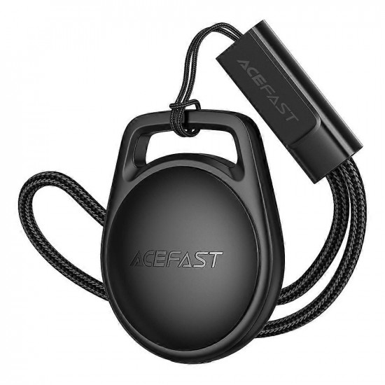Acefast (4pack) Smart Tracker (S2) Compatible Apple Find My (iOS Only), with Lanyard, Bluetooth, 230mAh Black
