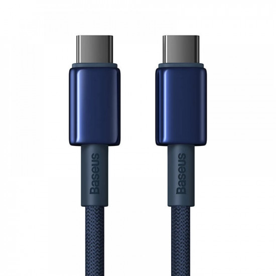 Baseus Data Cable Tungsten Gold (P10319800321 03) Type C to Type C, Super Fast Charge, 100W, 480Mbps, 1m Navy Blue