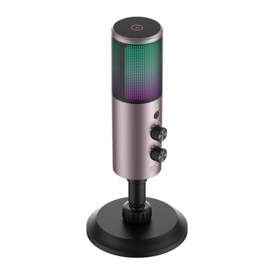 Havit Gaming Microphone (GK61) RGB Lights, USB C, 100 18000 Hz Gray