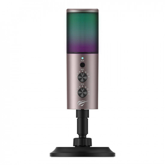 Havit Gaming Microphone (GK61) RGB Lights, USB C, 100 18000 Hz Gray