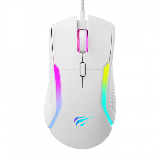 Havit Gaming Mouse (MS1033) RGB Lights, 800 8000DPI, 9 Buttons White