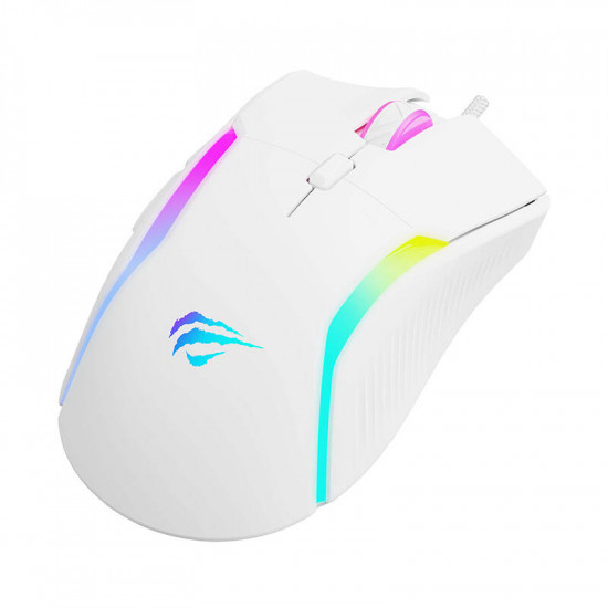 Havit Gaming Mouse (MS1033) RGB Lights, 800 8000DPI, 9 Buttons White