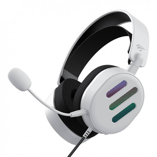 Havit Wired Gaming Headphones (H2038U) USB, RGB Lights, Microphone, Surround Sound White