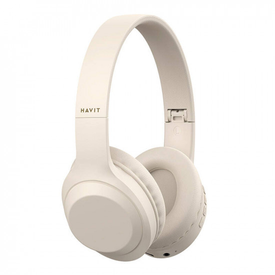 Havit Wireless Headphones (H628BT) Bluetooth 5.1, 200mAh, Foldable Beige
