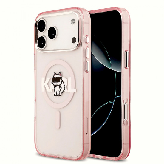 Karl Lagerfeld IML Choupette Sketch Logo MagSafe (KLHMP17XHGCHGKBP) iPhone 17 Pro Max Pink
