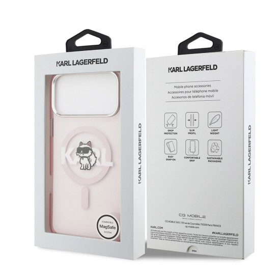 Karl Lagerfeld IML Choupette Sketch Logo MagSafe (KLHMP17XHGCHGKBP) iPhone 17 Pro Max Pink