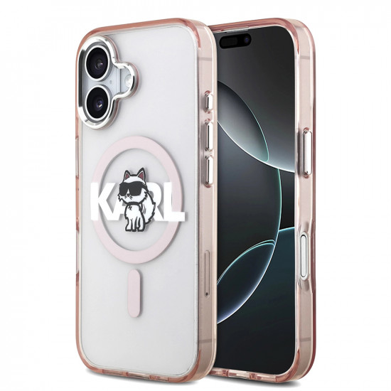 Karl Lagerfeld IML Choupette Sketch Logo MagSafe (KLHMP17SHGCHGKBP) iPhone 17 Pink