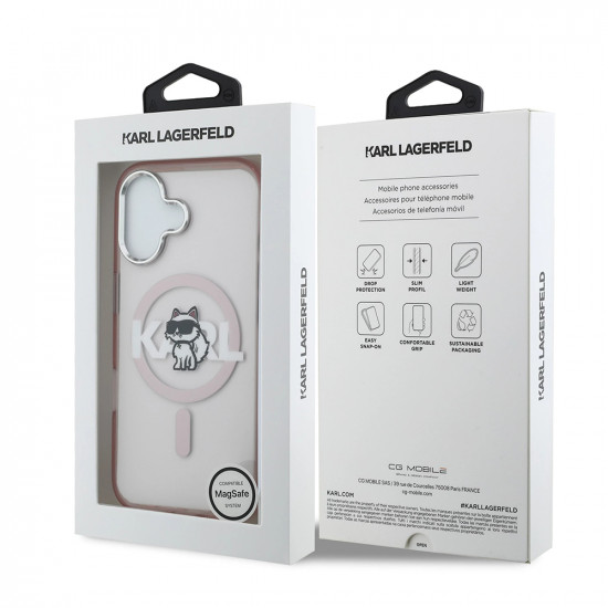 Karl Lagerfeld IML Choupette Sketch Logo MagSafe (KLHMP17SHGCHGKBP) iPhone 17 Pink