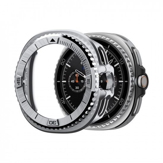 Spigen Bezel Tune Pro Pilot for Samsung Galaxy Watch8 Classic, Stainless Steel Silver