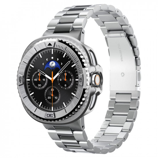 Spigen Bezel Tune Pro Pilot for Samsung Galaxy Watch8 Classic, Stainless Steel Silver