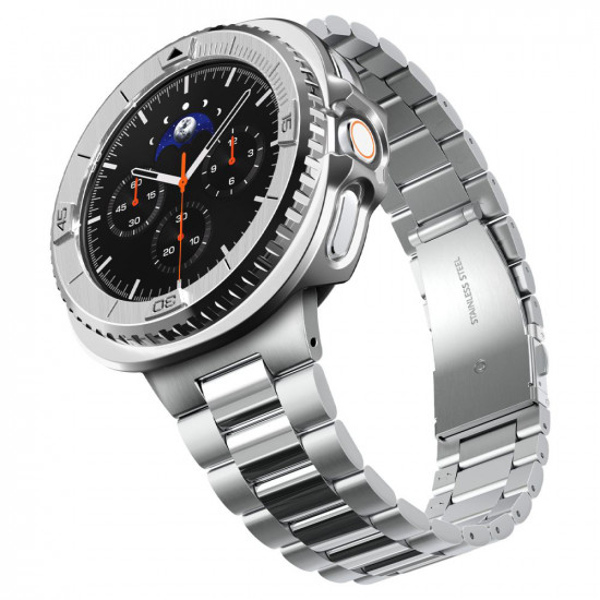 Spigen Bezel Tune Pro Pilot for Samsung Galaxy Watch8 Classic, Stainless Steel Silver
