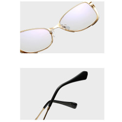 Techsuit Anti Blue Light Glasses Reflex PC (8808) for Women, Oversized, Metal Frame, AC Lens Black