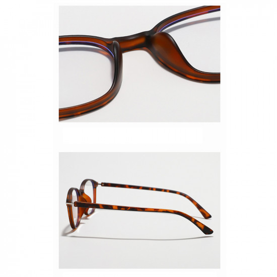 Techsuit Anti Blue Light Glasses Reflex PC (6635) Unisex, Round, TR90 Frame, AC Lens Reddish Brown