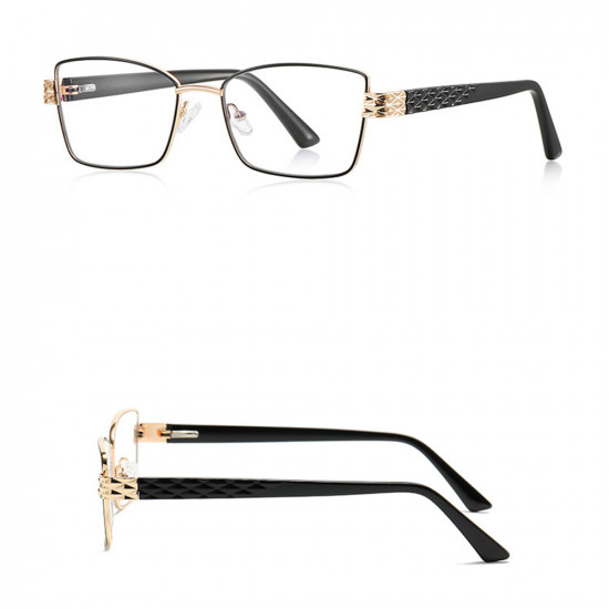 Techsuit Anti Blue Light Glasses Reflex PC (3171) for Women, Rectangle, Metal Frame, AC Lens Black Techsuit Anti Blue Light Glasses Reflex PC (3171) for Women, Rectangle, Metal Frame, AC Lens Black