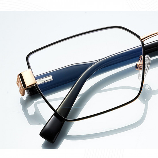 Techsuit Anti Blue Light Glasses Reflex PC (3169) for Women, Hexagonal, Metal Frame, AC Lens Brown/Leopard