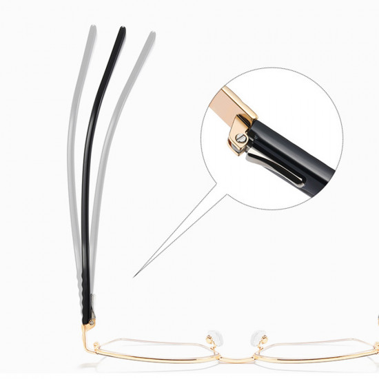 Techsuit Anti Blue Light Glasses Reflex PC (3169) for Women, Hexagonal, Metal Frame, AC Lens Black