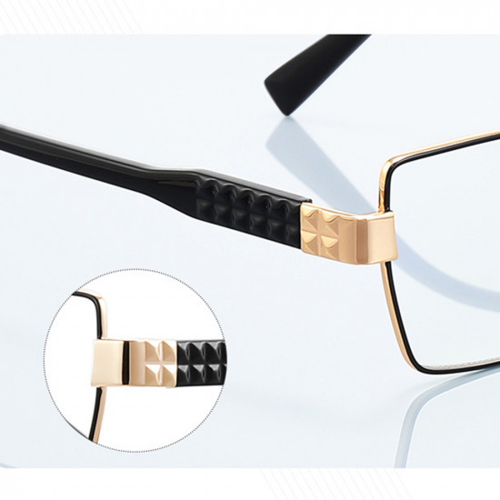 Techsuit Anti Blue Light Glasses Reflex PC (3169) for Women, Hexagonal, Metal Frame, AC Lens Black