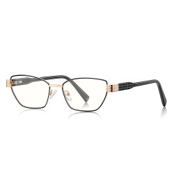 Techsuit Anti Blue Light Glasses Reflex PC (3162) for Women, Rectangle, Metal Frame, AC Lens Black