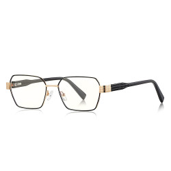 Techsuit Anti Blue Light Glasses Reflex PC (3161) for Women, Rectangle, Metal Frame, AC Lens Black