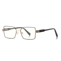 Techsuit Anti Blue Light Glasses Reflex PC (3160) for Women, Rectangle, Metal Frame, AC Lens Black