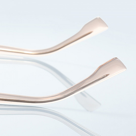 Techsuit Anti Blue Light Glasses Reflex PC (2279) for Women, Cat Eye, TR90&Metal Frame, AC Lens Transparent/Brown