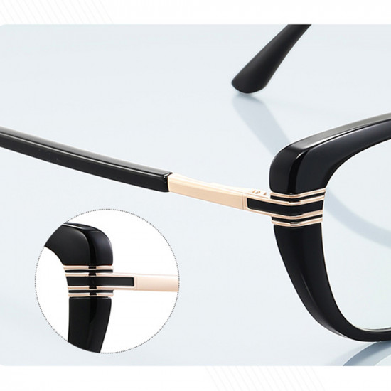 Techsuit Anti Blue Light Glasses Reflex PC (2274) for Women, Oversized, TR90&Metal Frame, AC Lens Black Techsuit Anti Blue Light Glasses Reflex PC (2274) for Women, Oversized, TR90&Metal Frame, AC Lens Black