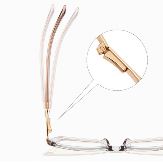 Techsuit Anti Blue Light Glasses Reflex PC (2273) for Women, Oversized, TR90&Metal Frame, AC Lens Transparent/Brown