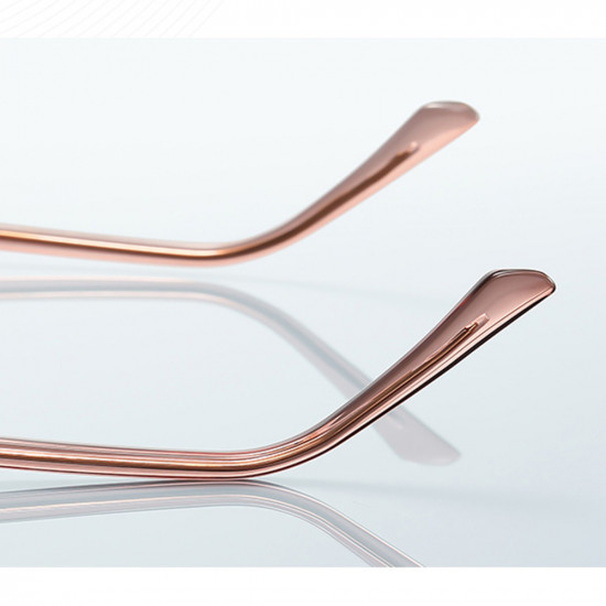 Techsuit Anti Blue Light Glasses Reflex PC (2271) for Women, Rectangle, TR90&Metal Frame, AC Lens Transparent/Brown