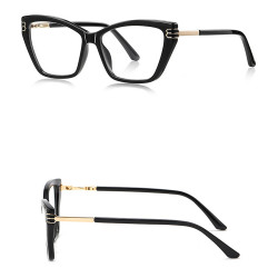 Techsuit Anti Blue Light Glasses Reflex PC (2262) for Women, Rectangle, TR90&Metal Frame, AC Lens Black