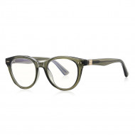 Techsuit Anti Blue Light Glasses Reflex PC (2231) Round, TR90&Metal Frame, AC Lens Transparent/Green