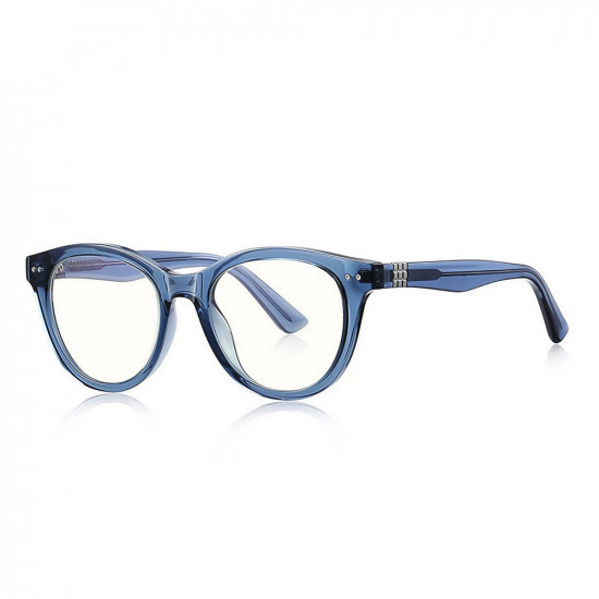 Techsuit Anti Blue Light Glasses Reflex PC (2231) Round, TR90&Metal Frame, AC Lens Transparent/Blue