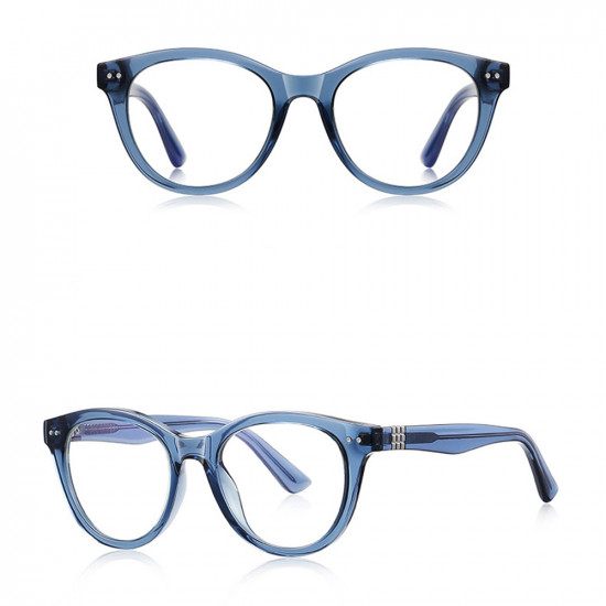 Techsuit Anti Blue Light Glasses Reflex PC (2231) Round, TR90&Metal Frame, AC Lens Transparent/Blue