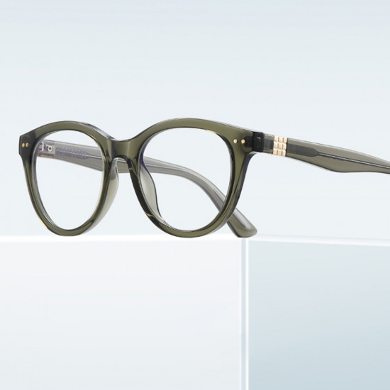 Techsuit Anti Blue Light Glasses Reflex PC (2231) Round, TR90&Metal Frame, AC Lens Transparent/Blue