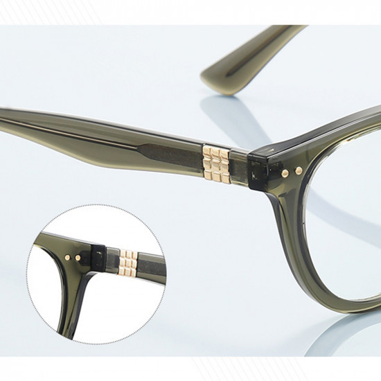 Techsuit Anti Blue Light Glasses Reflex PC (2231) for Men, Round, TR90&Metal Frame, AC Lens Transparent/Brown