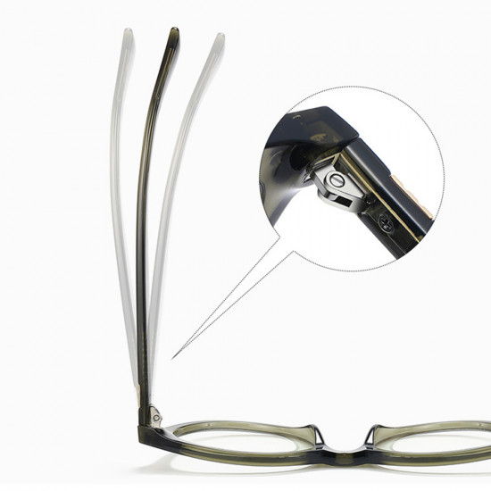 Techsuit Anti Blue Light Glasses Reflex PC (2231) for Men, Round, TR90&Metal Frame, AC Lens Transparent/Brown