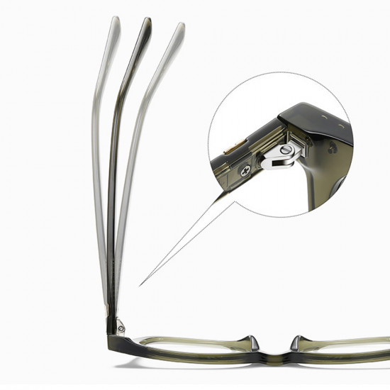 Techsuit Anti Blue Light Glasses Reflex PC (2229) for Men, Round, TR90&Metal Frame, AC Lens Transparent/Gray